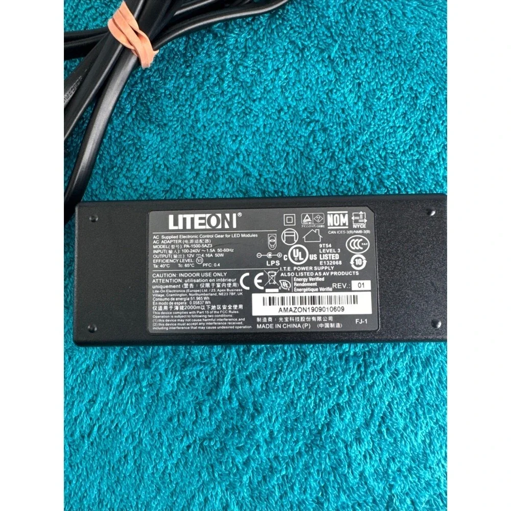 Liteon AC Adapter Power Supply PA-1500-5AZ3 In 100-240V 1.5A Out 12V 4.16A 50W